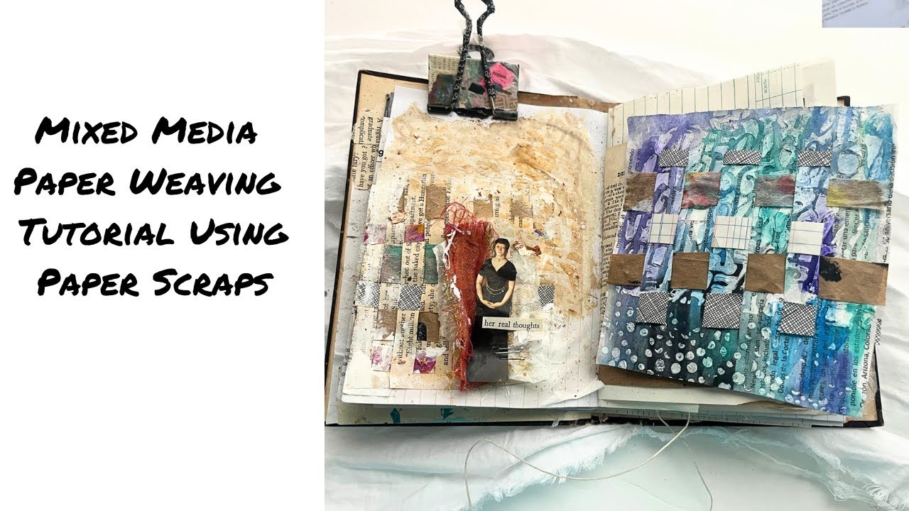 Beginner-Friendly Mixed Media Paper Weaving Tutorial | Using Paper Scraps & Stenciled Pape