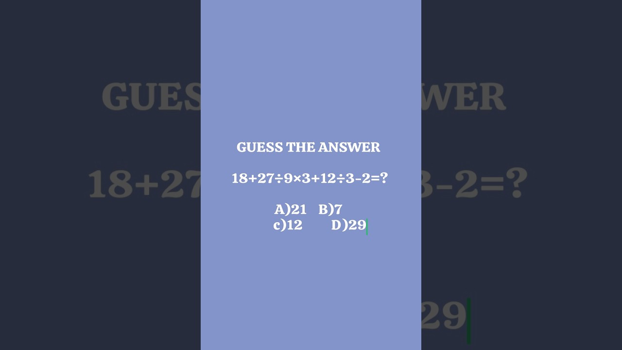 Maths intelligence test