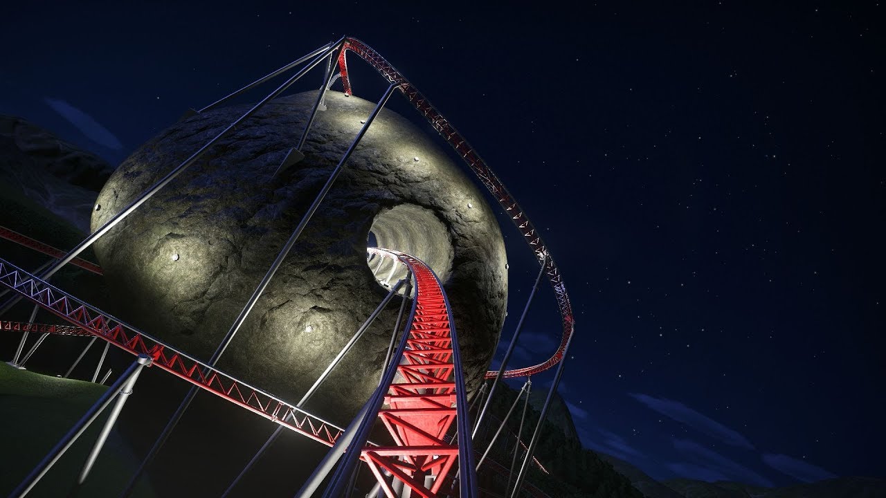 Planet Coaster: The Big Stones RollerCoaster POV night