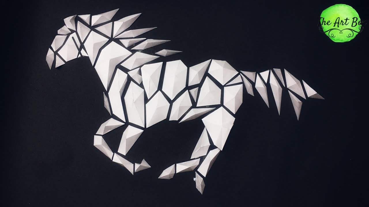 Paper Art Craft 3D | Easy paper decor | Paper horse in 3D | 3D wall Art