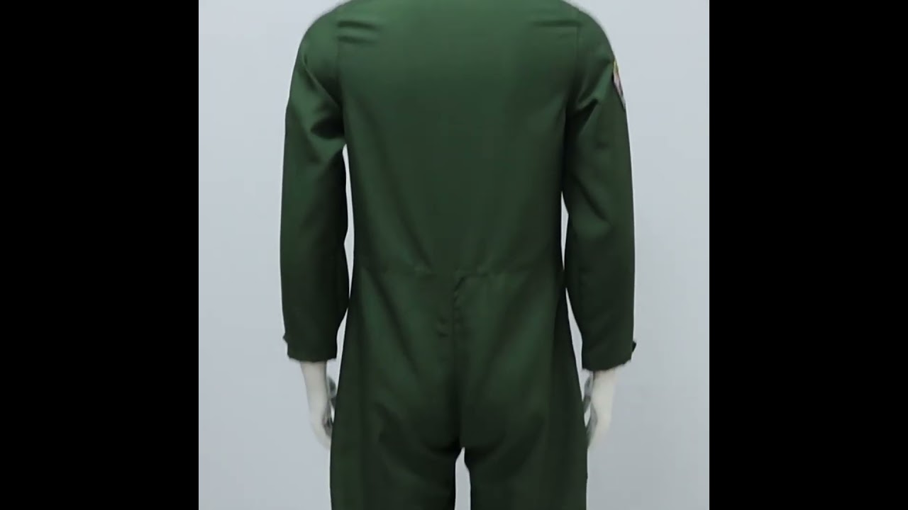 pilot costume air force flight suit roleplay dress up with aviator accessories men green military