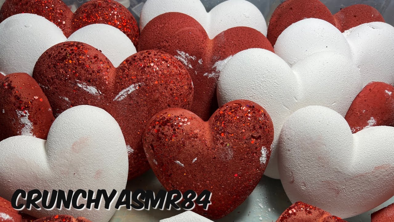 Red & White Gym Chalk Hearts and Roses | Oddly Satisfying | ASMR | Sleep Aid