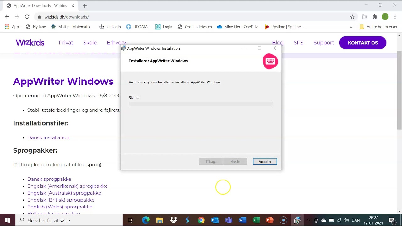 S&aring;dan henter og installerer du AppWriter til Windows