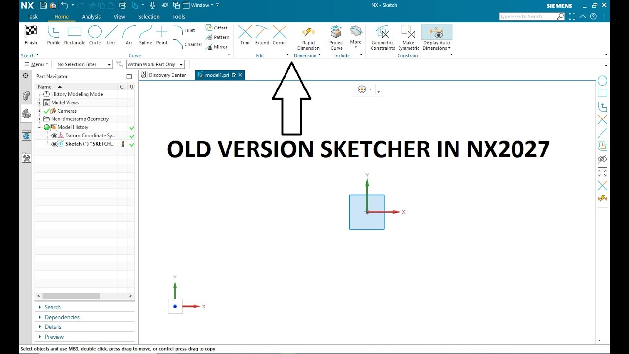 ||HOW TO ENABLE OLD VERSION SKETCHER IN NX2027||SKETCHER IN NX 2027||NX2027||NX LATEST||NX10||NX12||