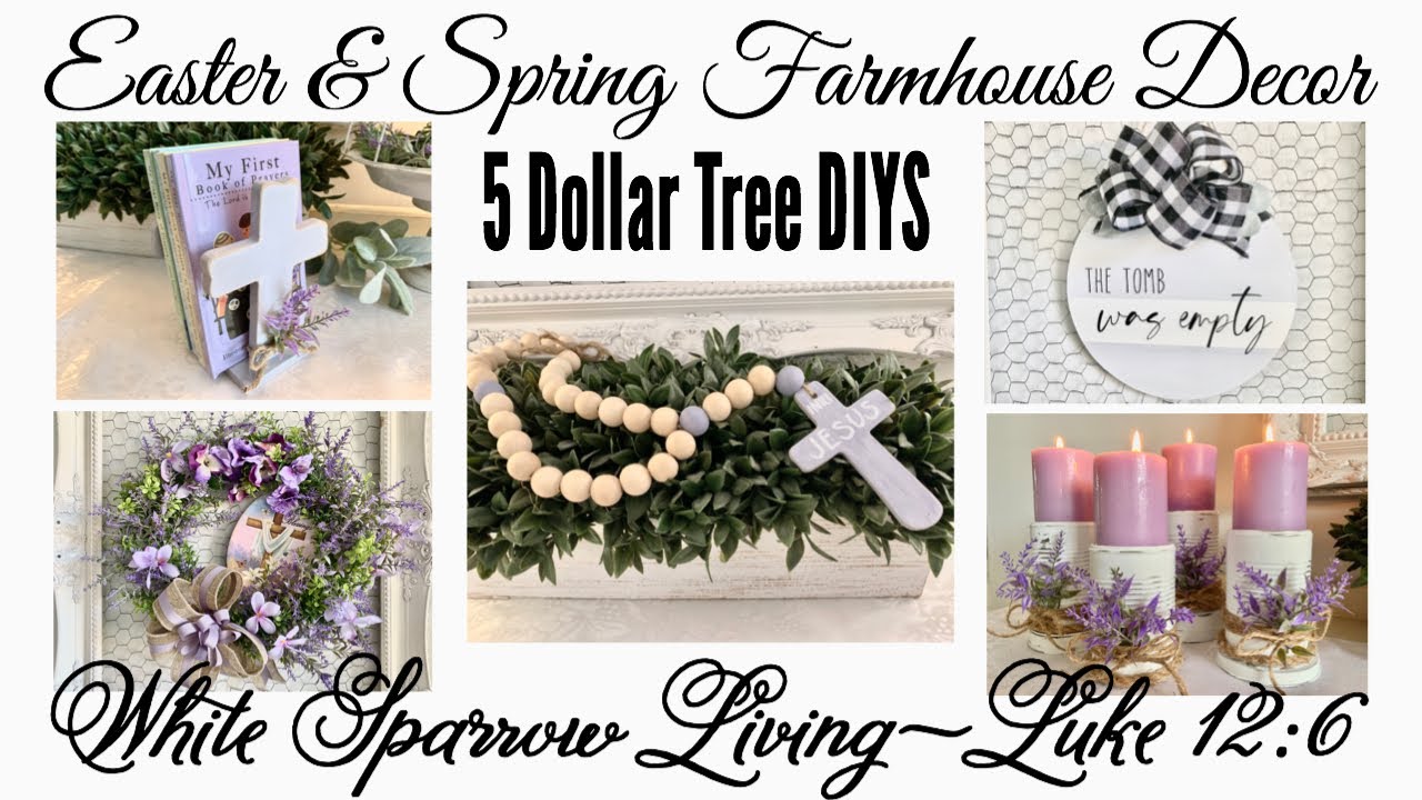 5 DOLLAR TREE DIYS  | EASTER & SPRING FARMHOUSE DECOR