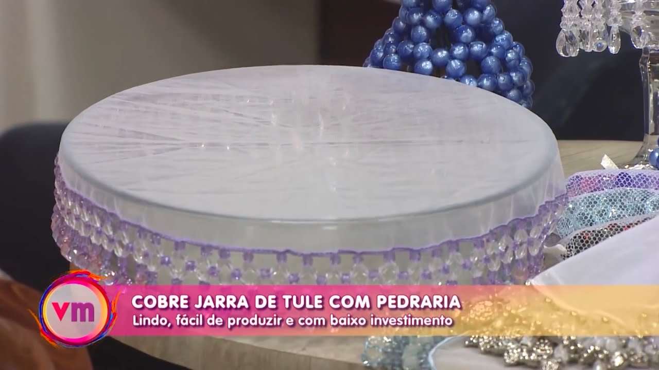 Como Fazer um Cobre Jarra de Tule com Pedraria – Passo a Passo Elegante