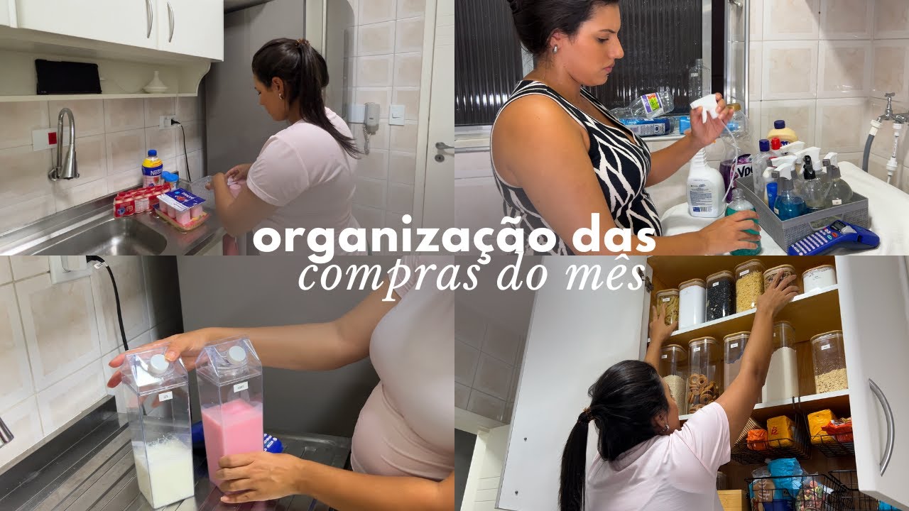 Organização das Compras do Mês 🛒 | Novos Organizadores para geladeira, despensa e lavanderia! 😱