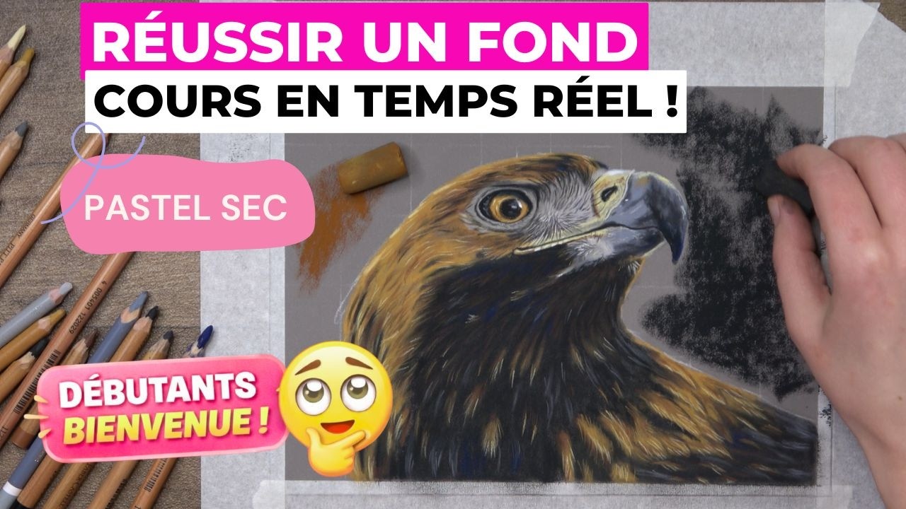 Réussir facilement un fond au pastel sec : cours en temps réel d'un aigle