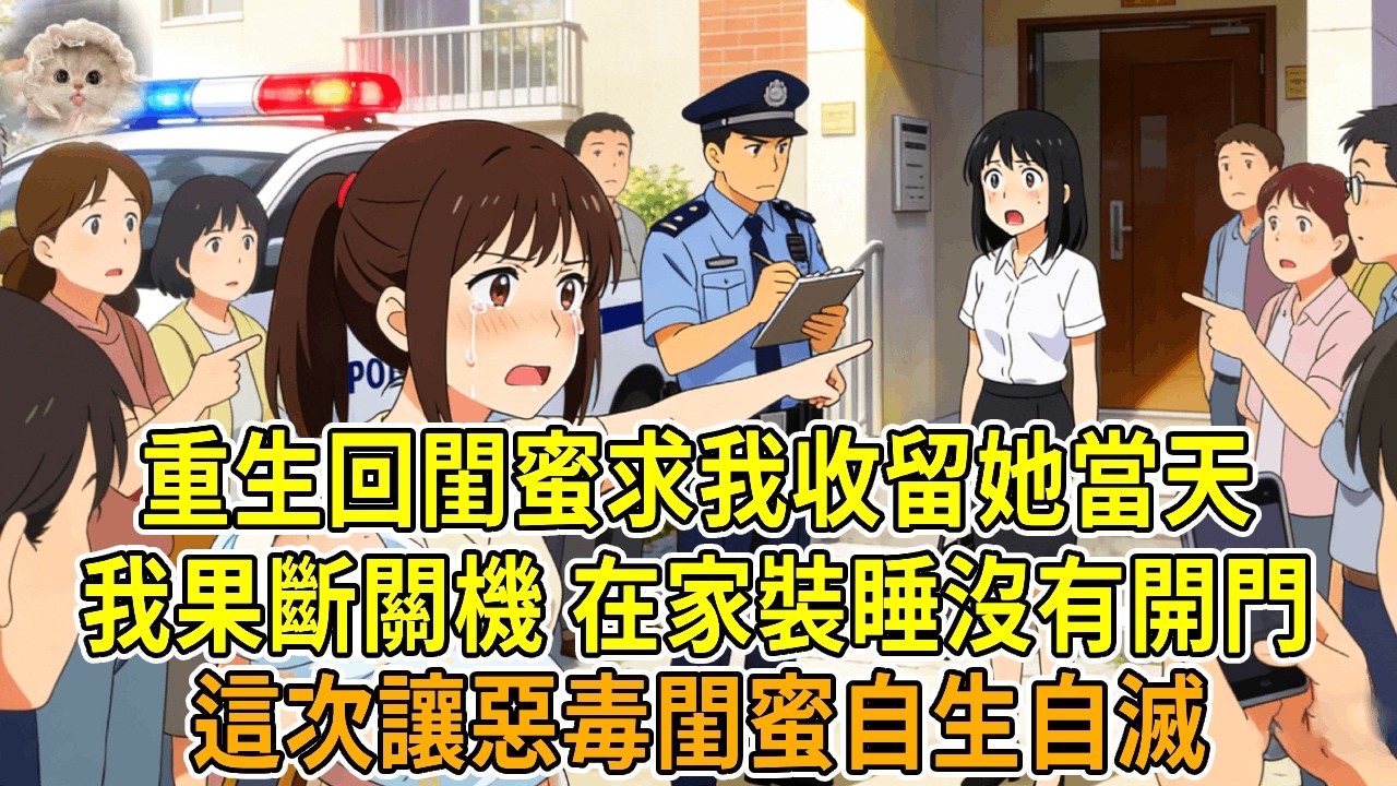 上一世，閨蜜懷孕被男友拋棄，要來我家暫住，我好心收留。她卻趁我上班，把胎兒丟我家報警誣陷我，我名譽盡毀，被全網網暴，失業落魄而死。重生回閨蜜提出暫住的前一天。