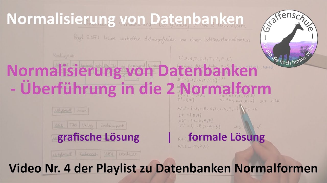 Normalisierung von Datenbanken - Überführung in die 2 Normalform