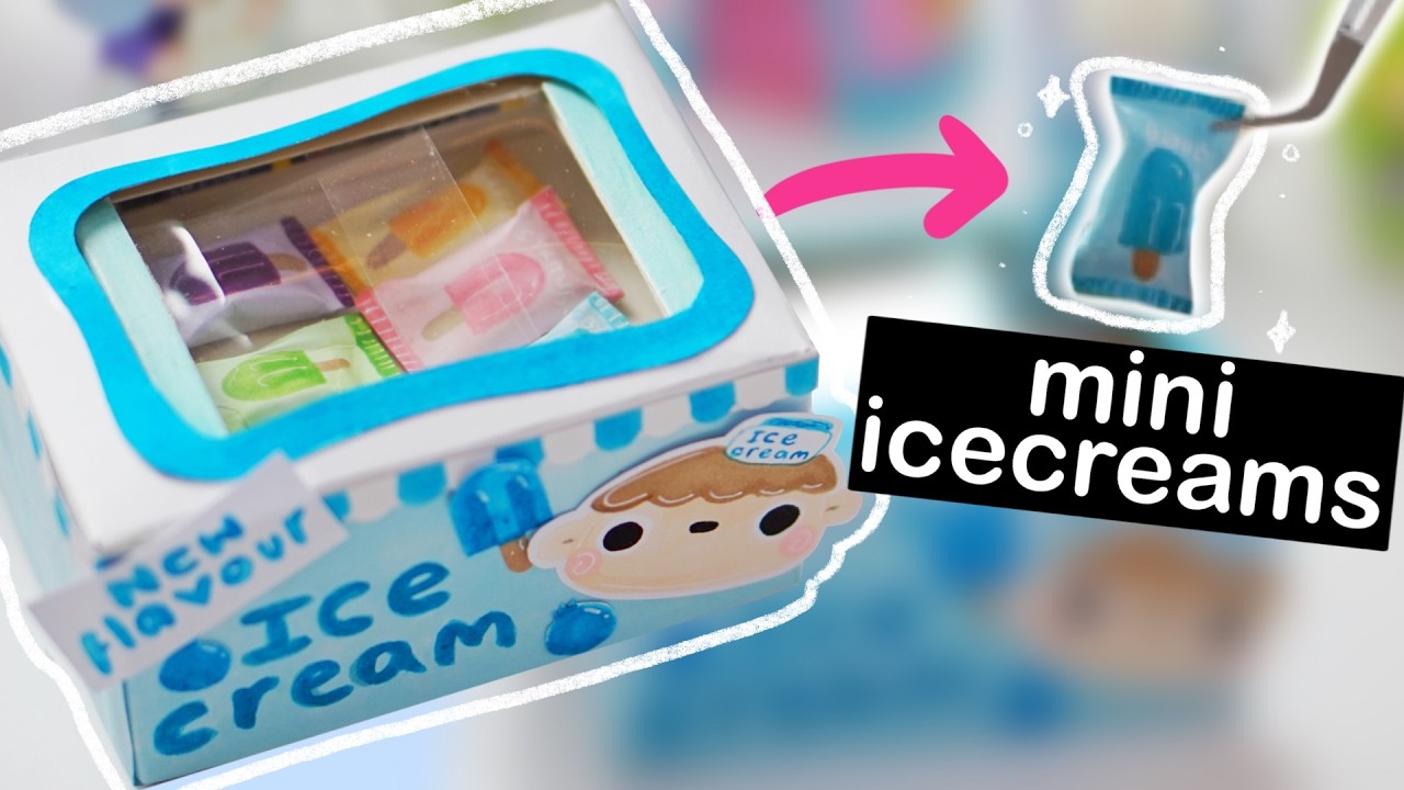MAKE YOUR OWN paper freezer with TINY mini icecreams!!! | CUTE CRAFT SUMMER DAY 4