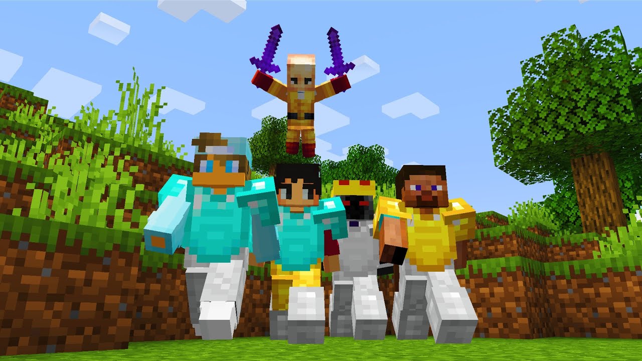 Minecraft 4 Speedrunners VS Saitama ! (One Punch Man)