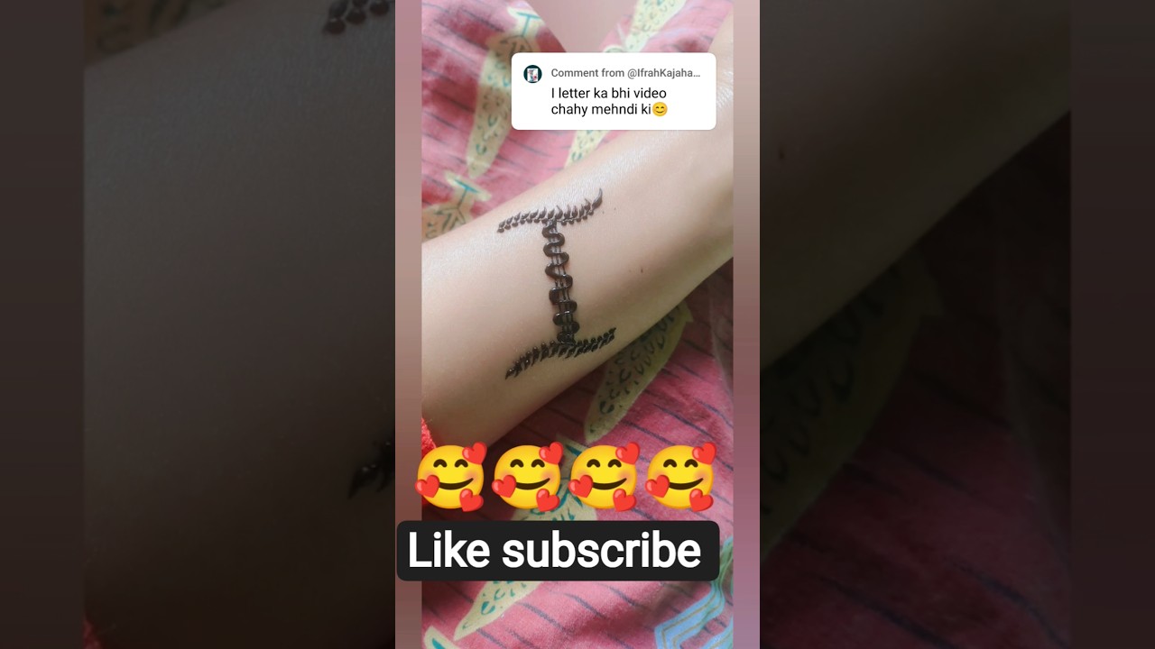 I,letter mehndi design ❤️🌷//unique I, letter mehndi/#henna#mehndidesign #viral#beautifulmehndi#short