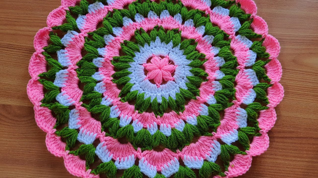 Woolen Rumal  ,Crosia design Thalposh, Crochet table cover, @Santosh All Art