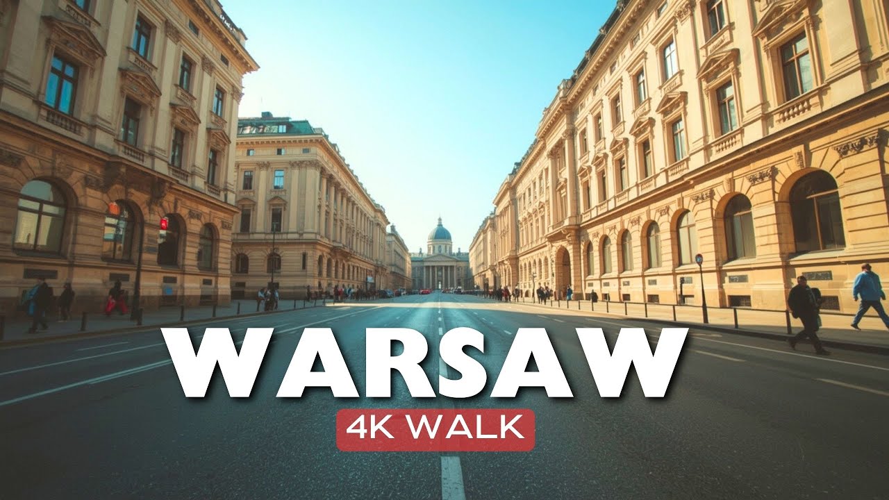Warsaw 4K Walking Tour – Nicolaus Copernicus Monument, Presidential Palace & Scenic Streets | 24 Min