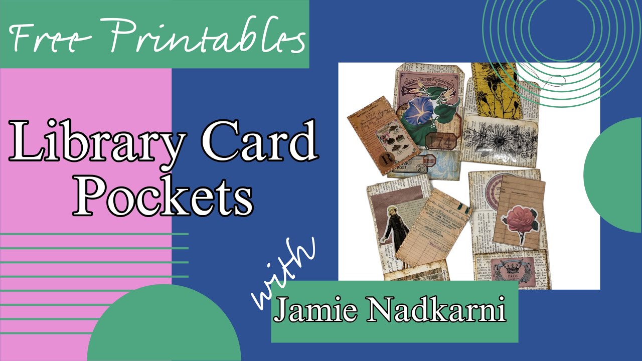 Library Card Pockets. Stash Builder Tutorial. Free  Printable link in the video description ⬇️