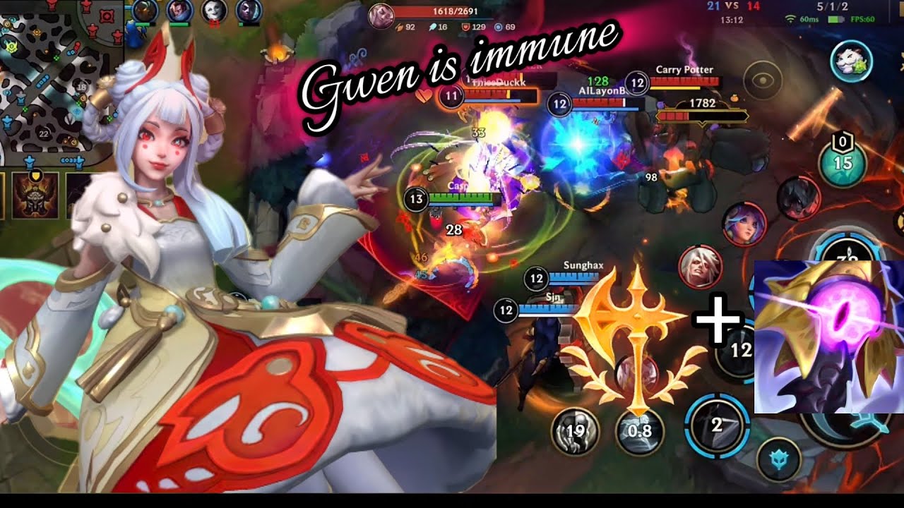 GWEN vs AATROX | Baron Lane Gameplay | Build and Runes | WILD RIFT