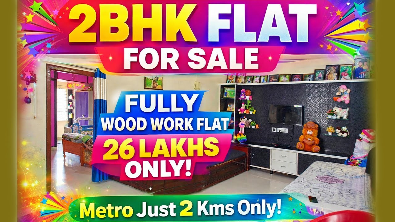 26 లక్షలకే 2BHK Flat Fully Wood Work Flat Sale | Metro 🚇 2Kms  Furnished Flat Sale Hyderabad #shorts