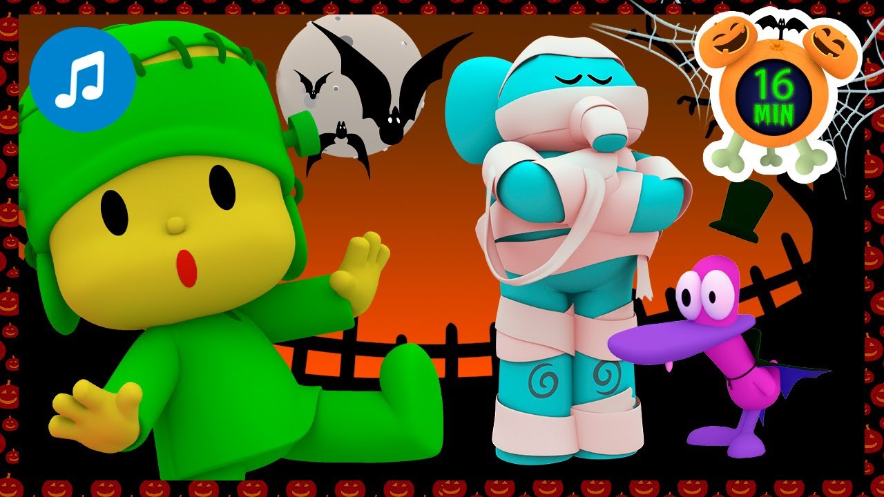 👻 Halloween com cores + MÚSICA INFANTIL [14 min] Desenhos animados para Crianças - Pocoyo