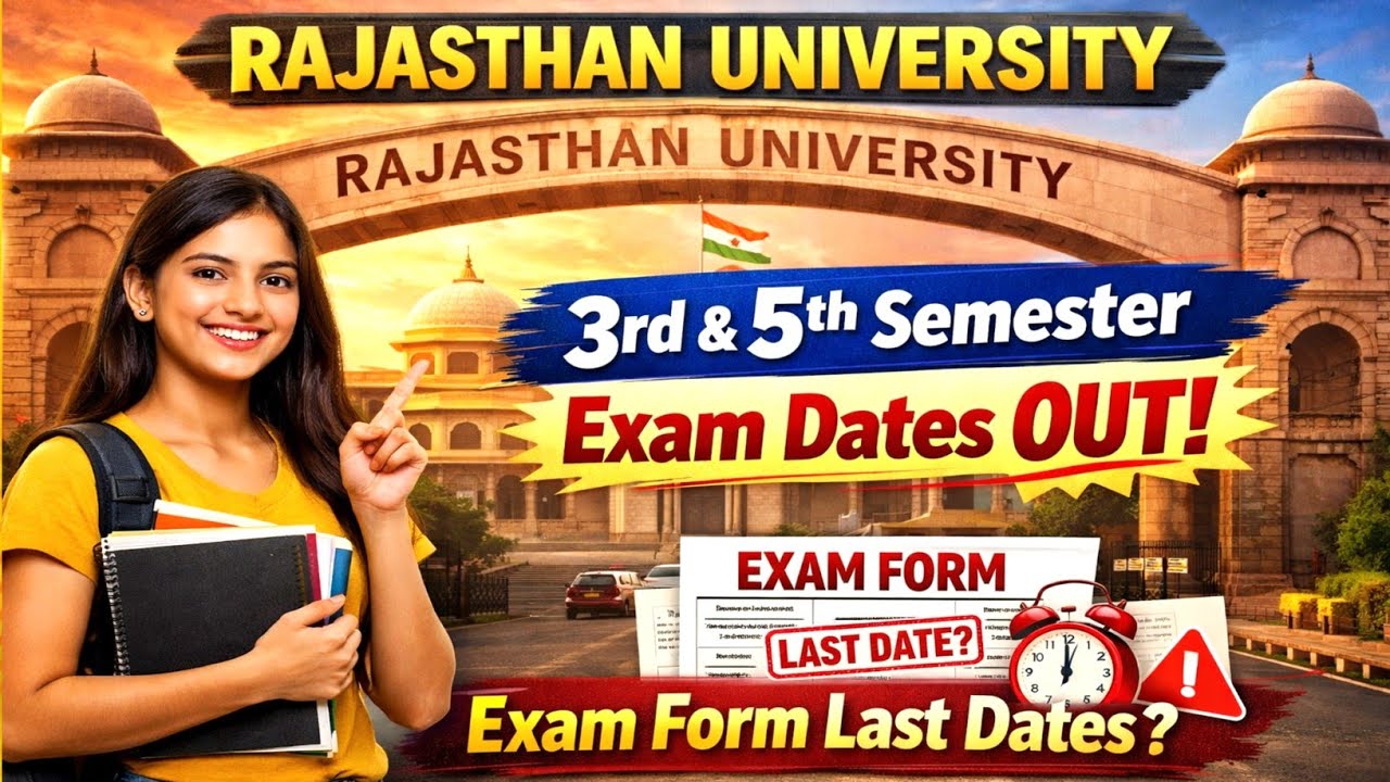 Uniraj 3rd & 5th Semester Exam Date 2025 Out? 😱 | Rajasthan University Exam Form 2026 Last Date