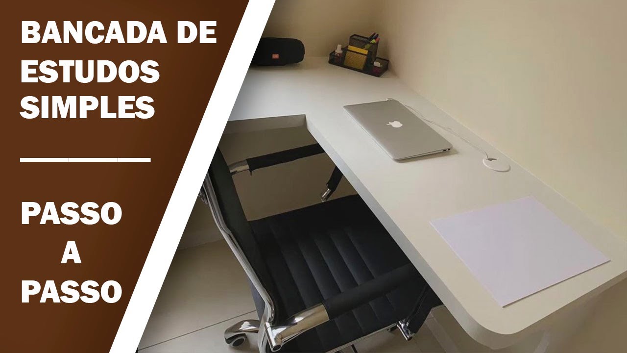 Como fazer uma BANCADA DE ESTUDOS SIMPLES - Passo a passo e instalação