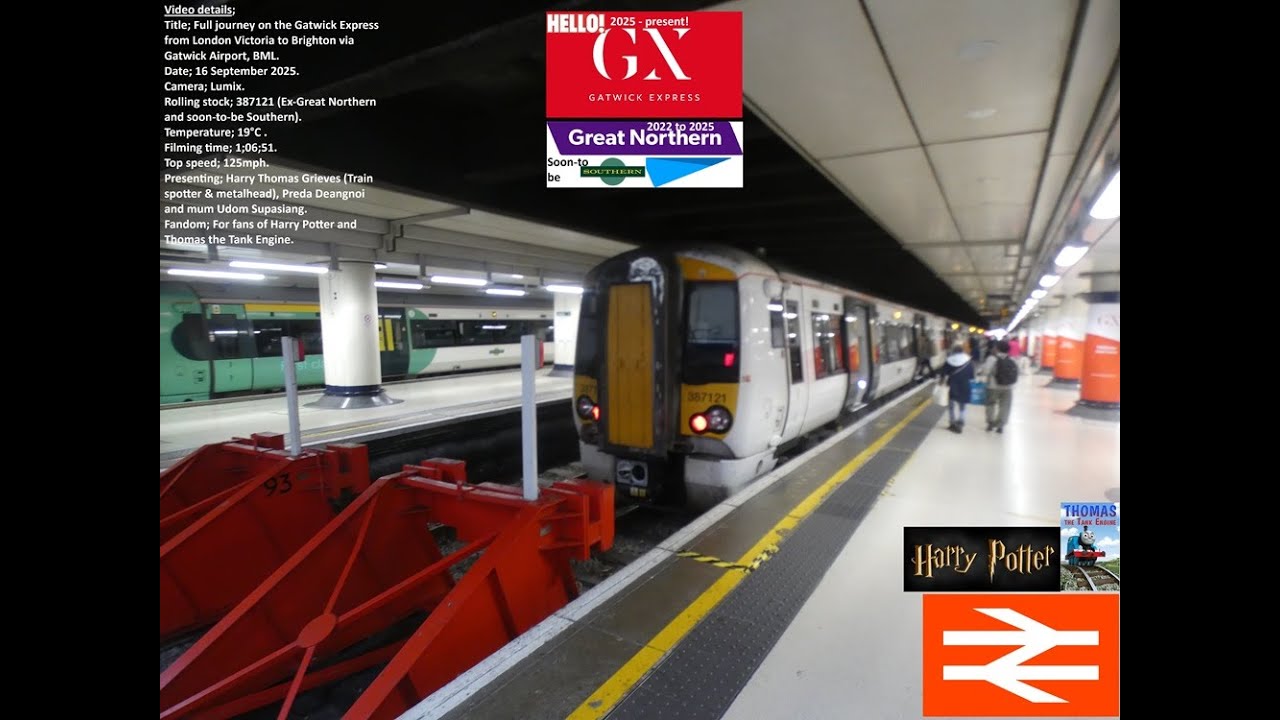 Full journey on the Gatwick Express class 387 from London Victoria to Brighton, 16.9.2025!
