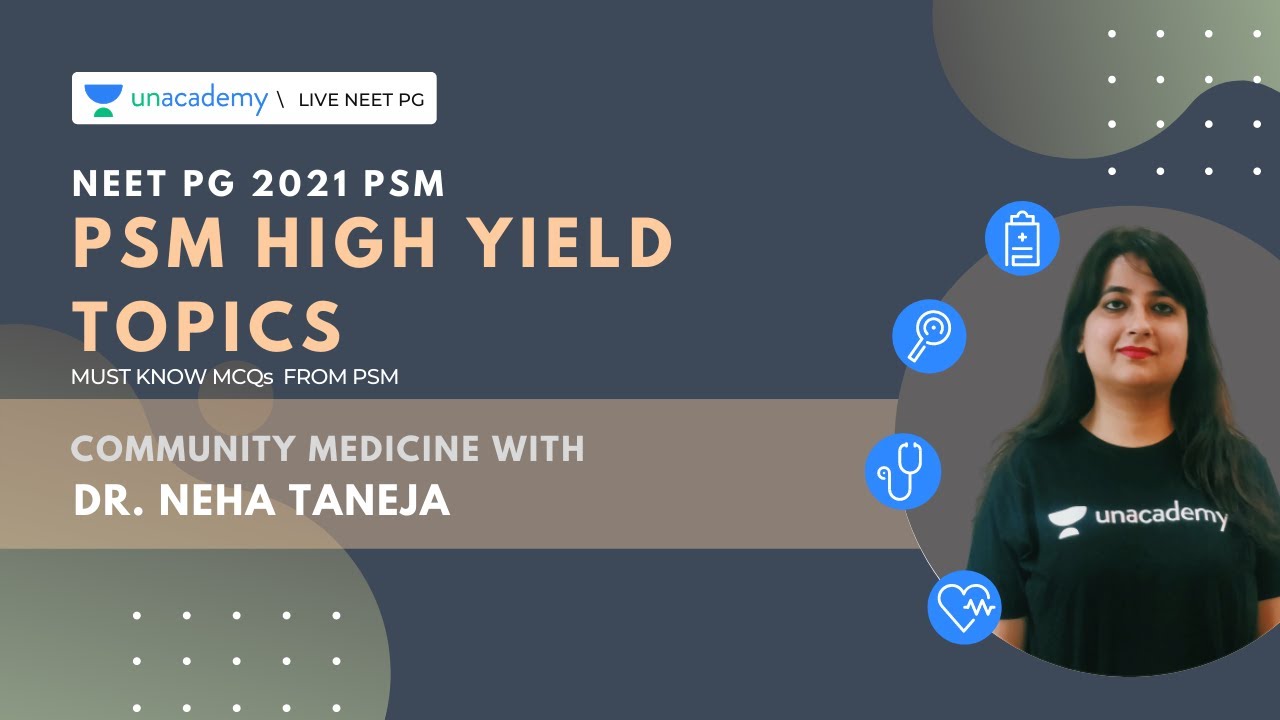 NEET PG 2021 | PSM High yield topics by Dr. Neha Taneja
