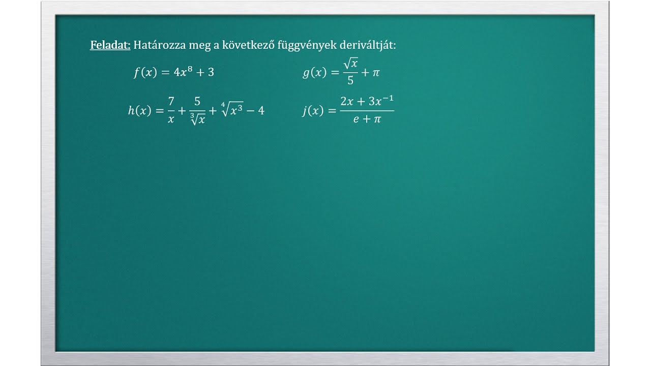 Hatványfüggvények deriválása (Mintafeladatt)
