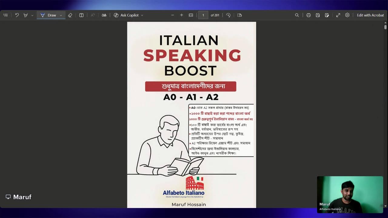 A0 - A1 লাইভ ক্লাস - ITALIAN SPEAKING BOOST - ক্লাস নং - ১৪