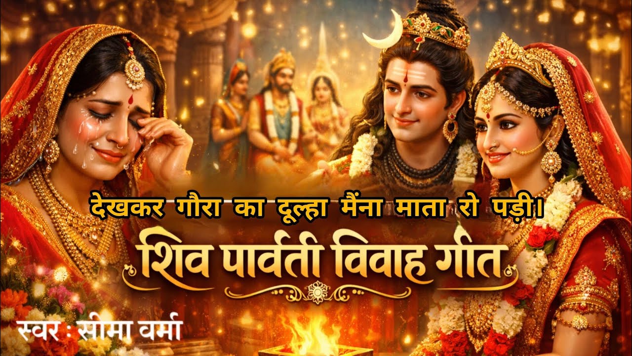 देखकर गौरा का दूल्हा रो पड़ी मैंना माता | Shiv Parvati Vivah Geet | भावुक विवाह भजन🙏🏵️