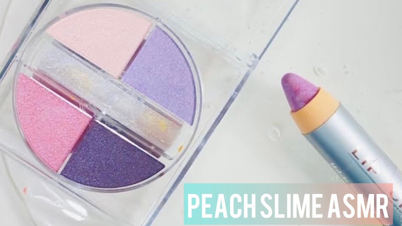 Slime Coloring with Makeup! Mixing Lipstick & Eyeshadow into Clear Slime! ASMR!!satisfying video!