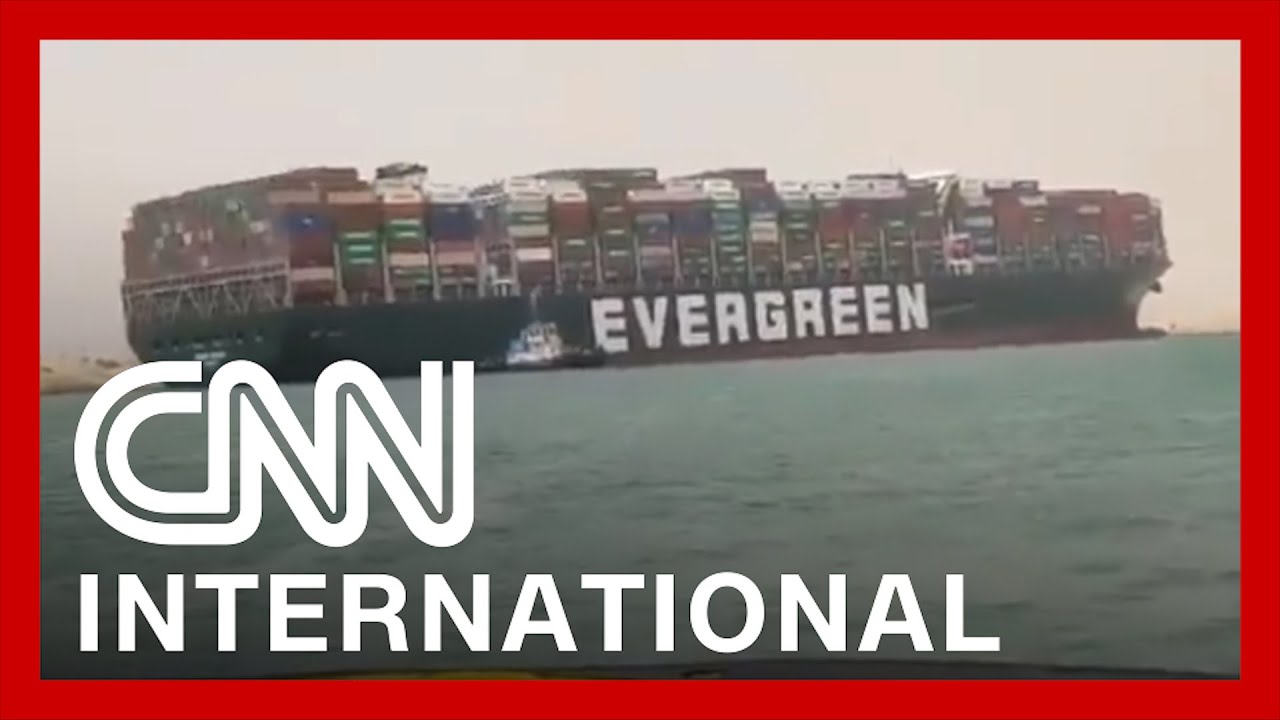 Empire State Building-length ship stuck in Suez Canal
