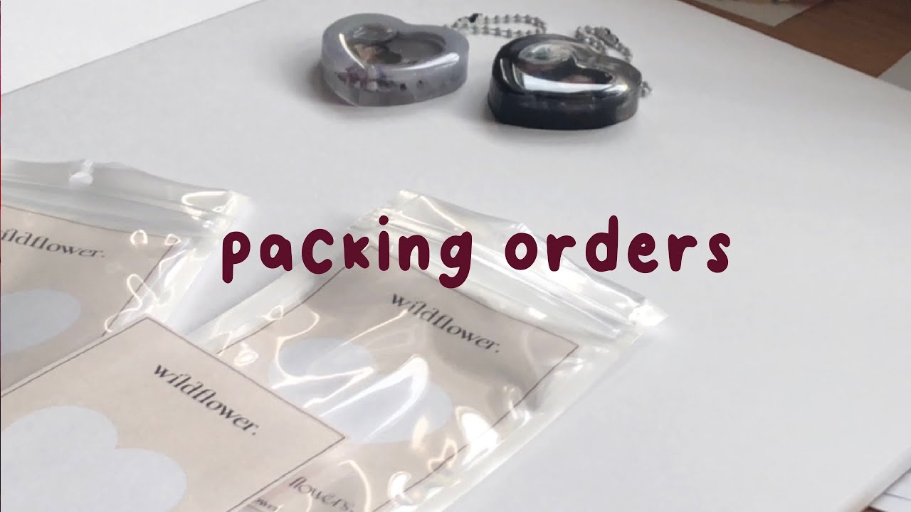 resin heart shaker with me//packing orders🧚🏻‍♀️