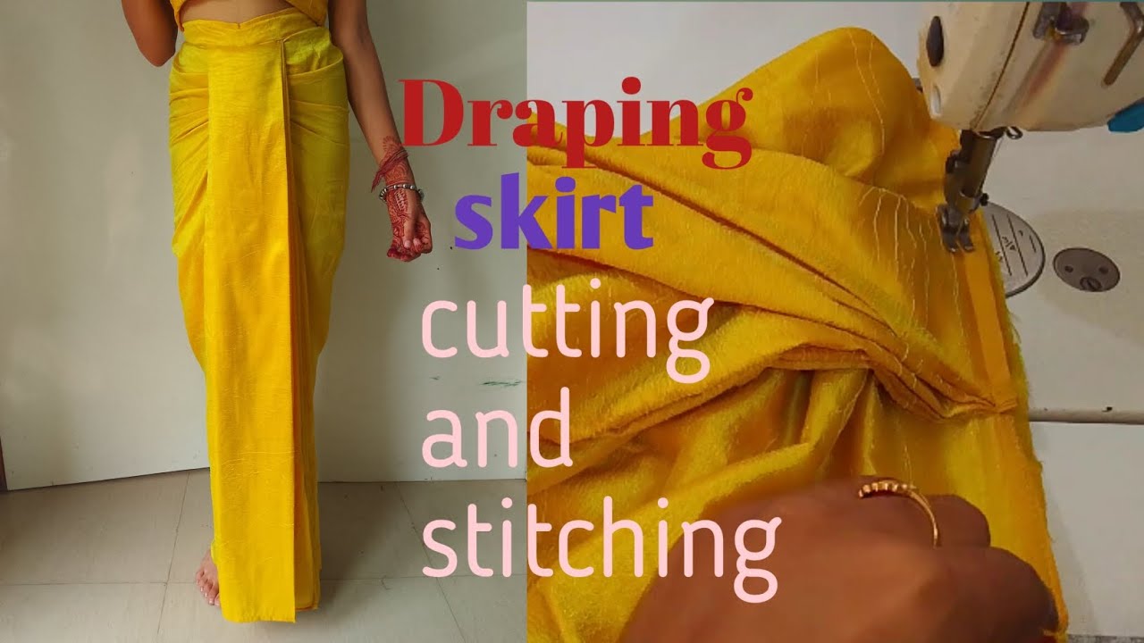 latest Draping skirt cutting and stitching || dhoti skirt making || chadra skirt making