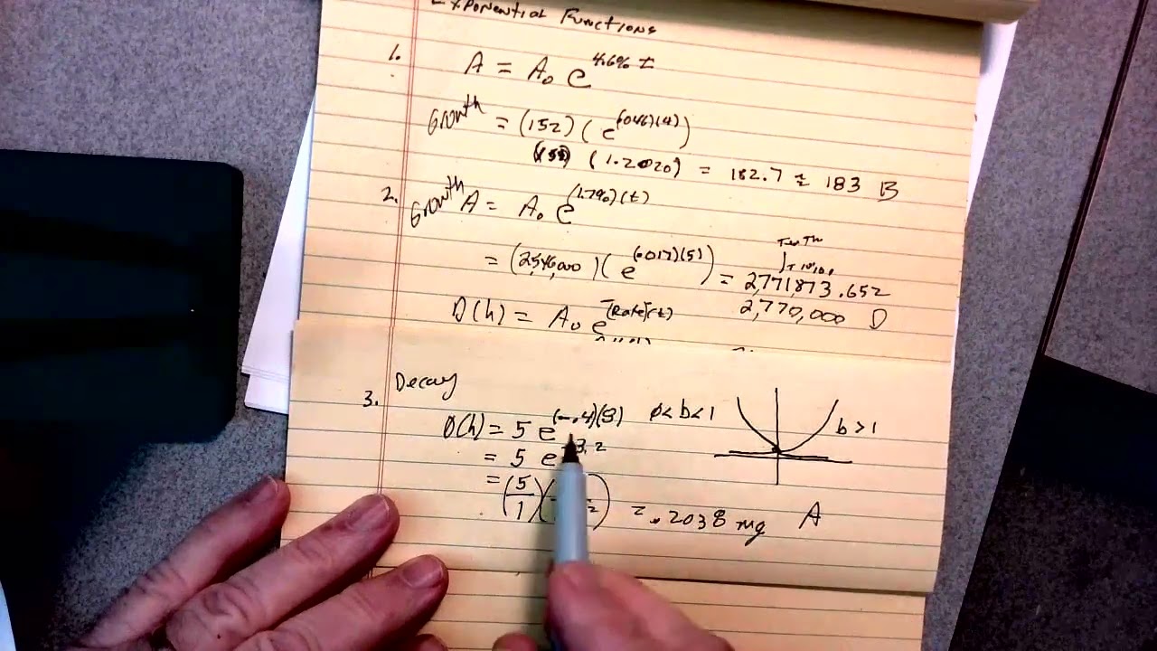 YT 36 Precalculus problem 3 Exponential Functions