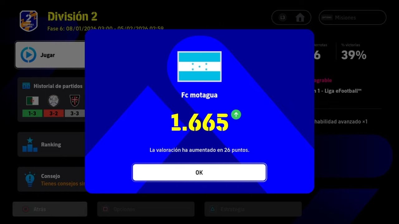Efootball 2da division/enero 31/01/2026