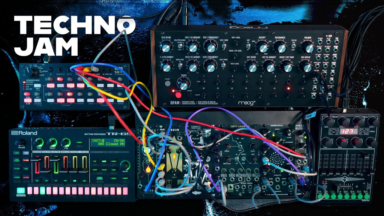 Techno Jam w/  Modular, DFAM, TR-6S, SQ-1, UC4 & Ableton #jamuary
