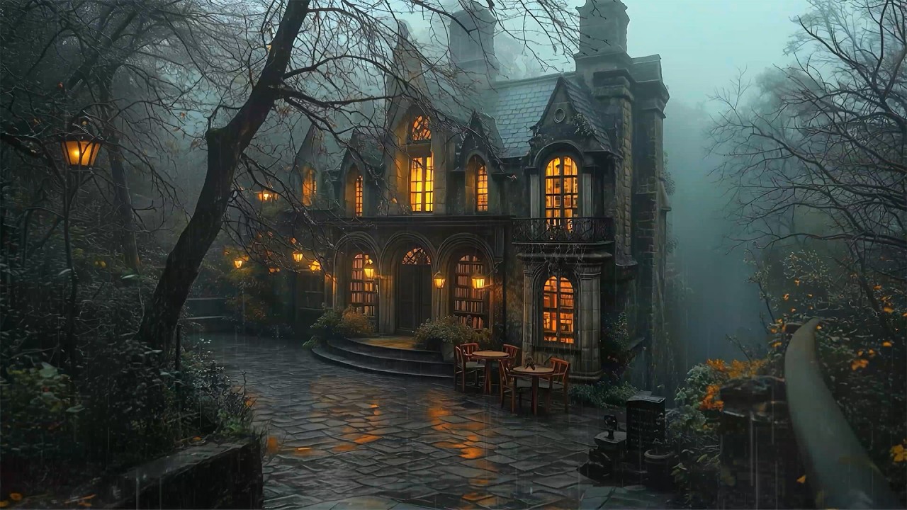 Lost in Thought at a Forest Manor on a Rainy Evening | Dark Academia Music for Reading & Writing