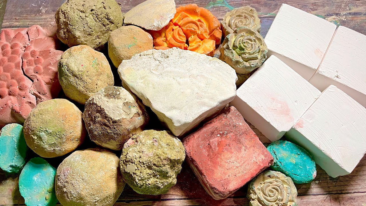 Fresh chalk and Homemade Chalk Crushing | Crunchy Asmr sounds