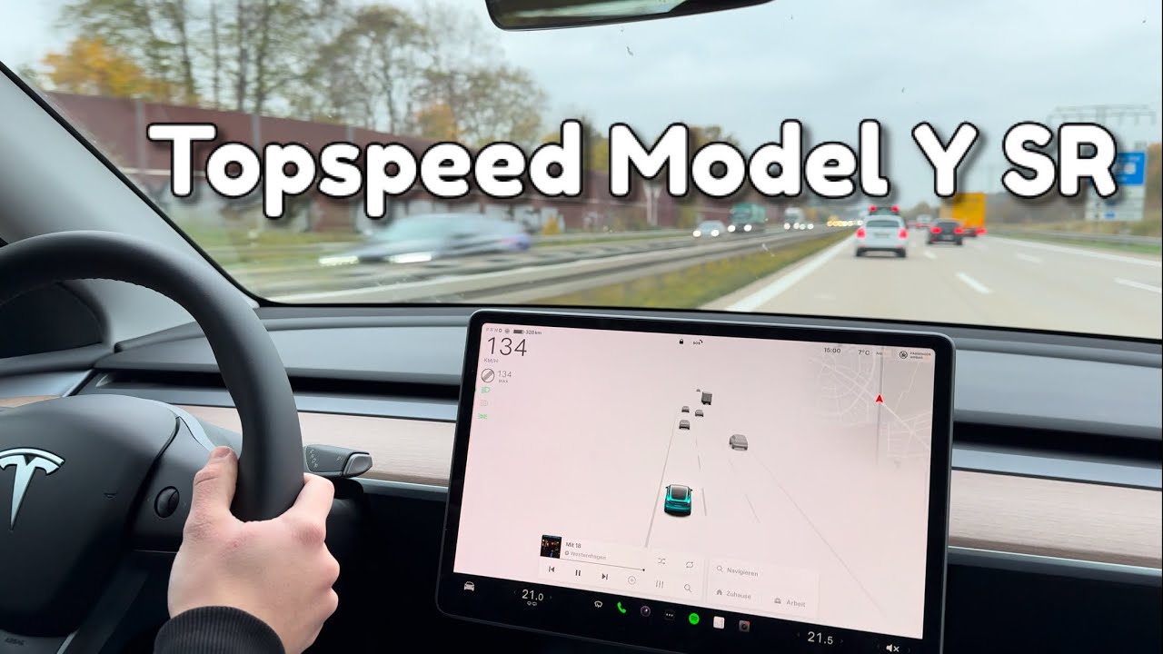 Tesla Model Y SR Heckantrieb 300PS Beschleunigung & Topspeed Test