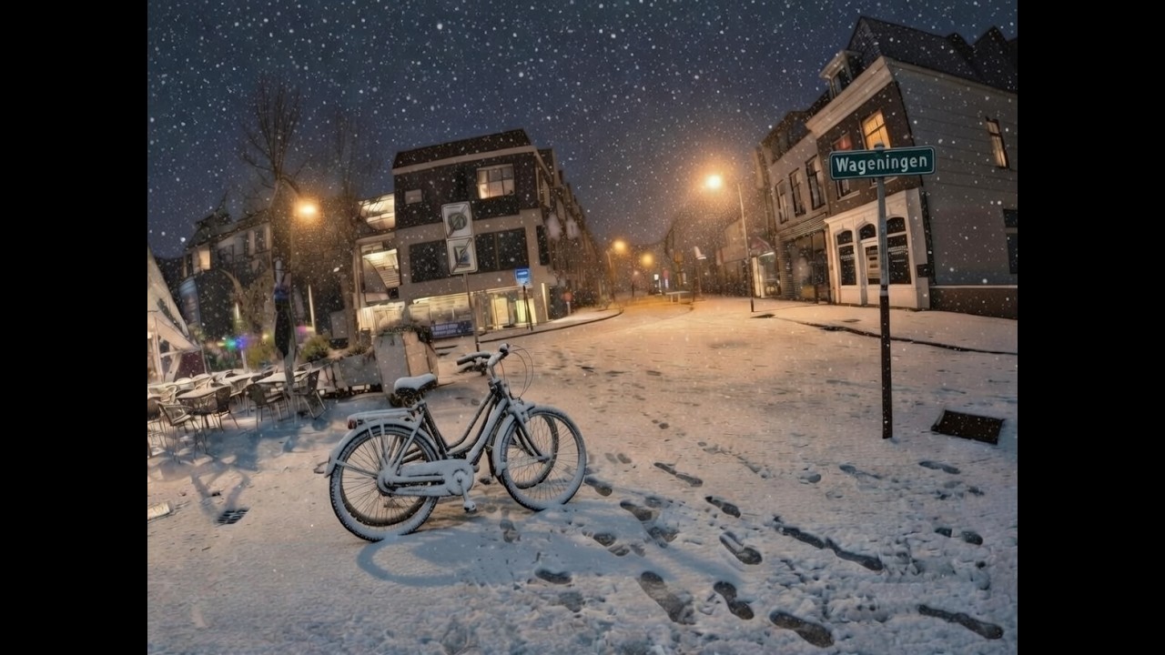Snowing in Wageningen Netherlands Today | 15 February 2026 | 8:00 PM | -5°C. Koning Winter