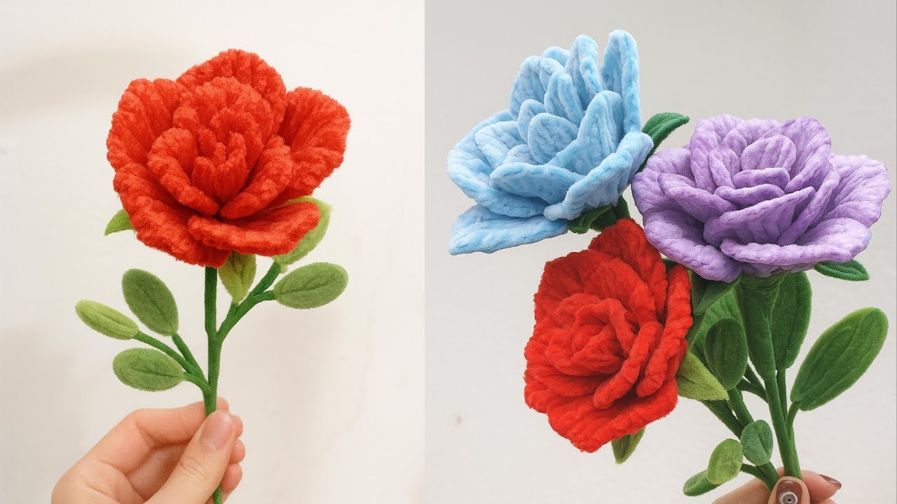 モールフラワー【バラ】DIY　モールで簡単な作り方