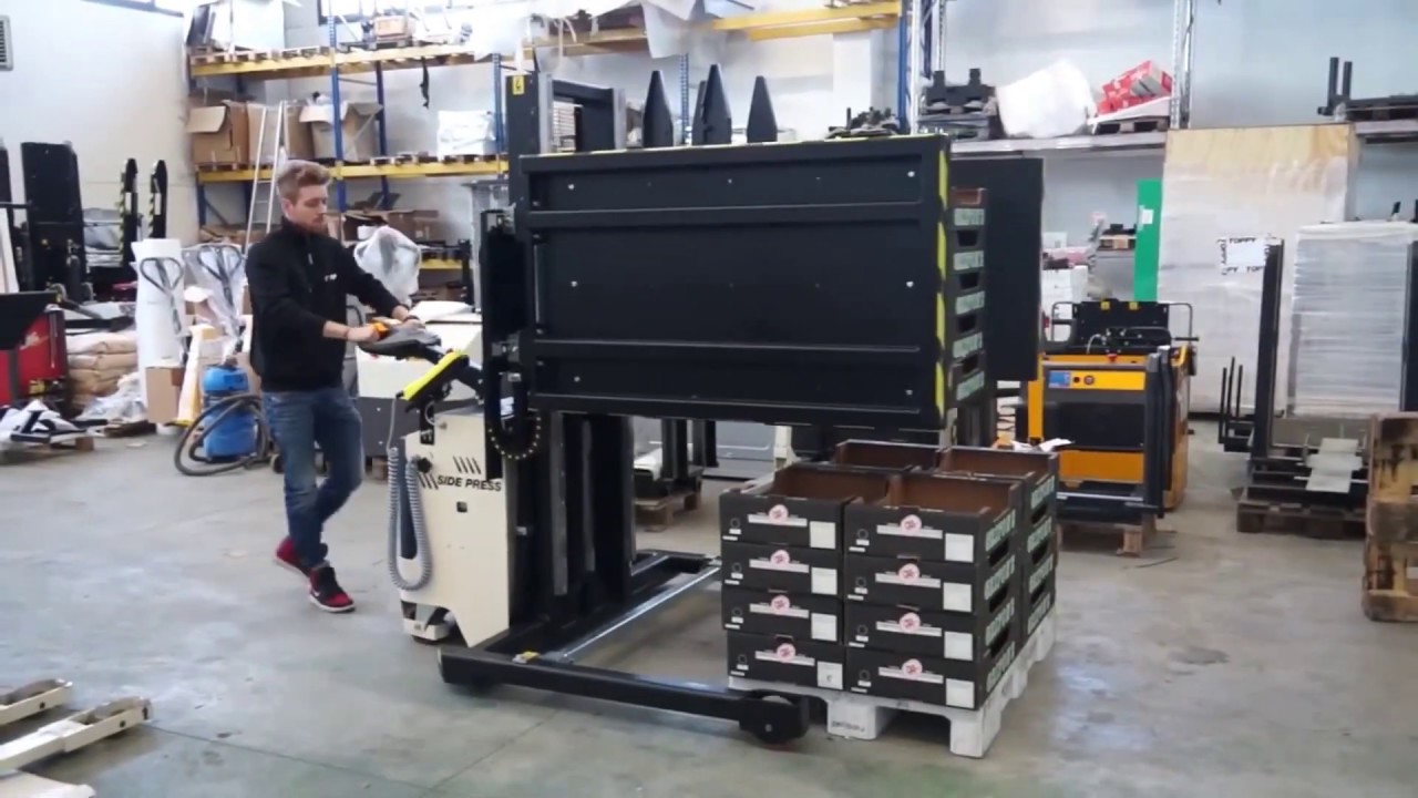 Mobil pallebytter med Side Press og split funktion WB, med fjernkontrol