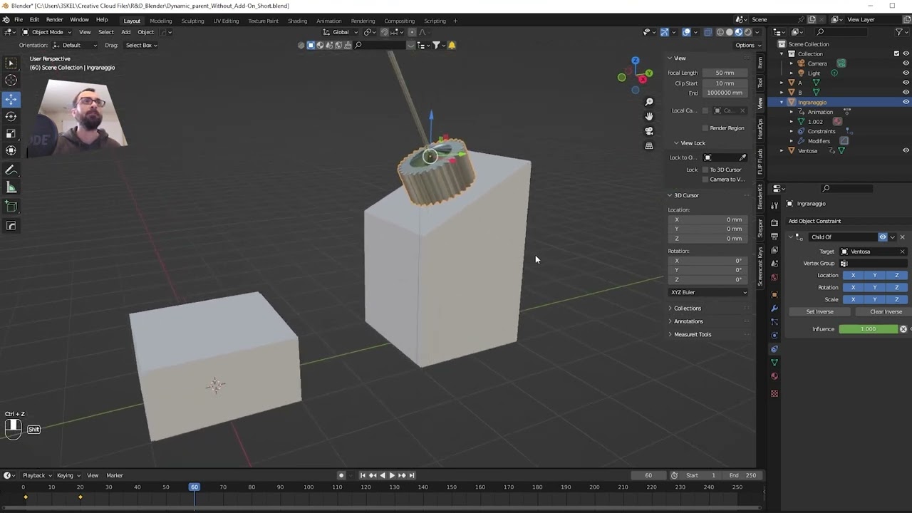 Tutorial Parenting Dinamico senza Add-On in Blender