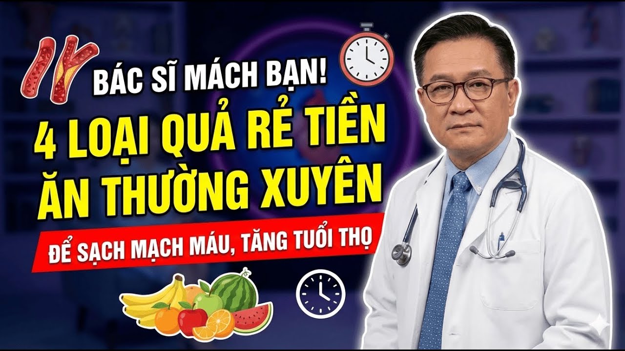 Bác Sĩ Mách Bạn! 4 Loại Quả Rẻ Tiền Ăn Thường Xuyên Để Sạch Mạch Máu, Tăng Tuổi Thọ