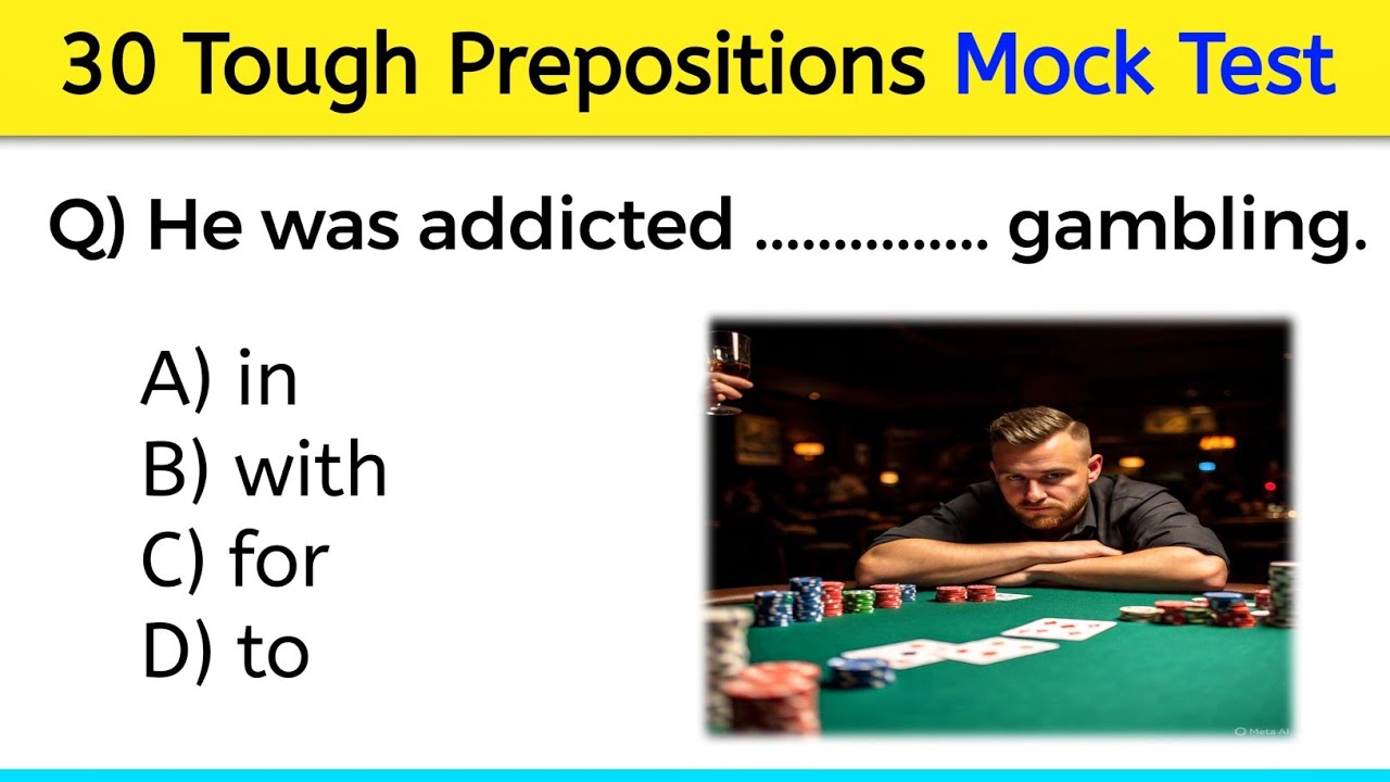 English Grammar Preposition 🧠 | Preposition Mock Test with Explanation | 30 Preposition Questions 
