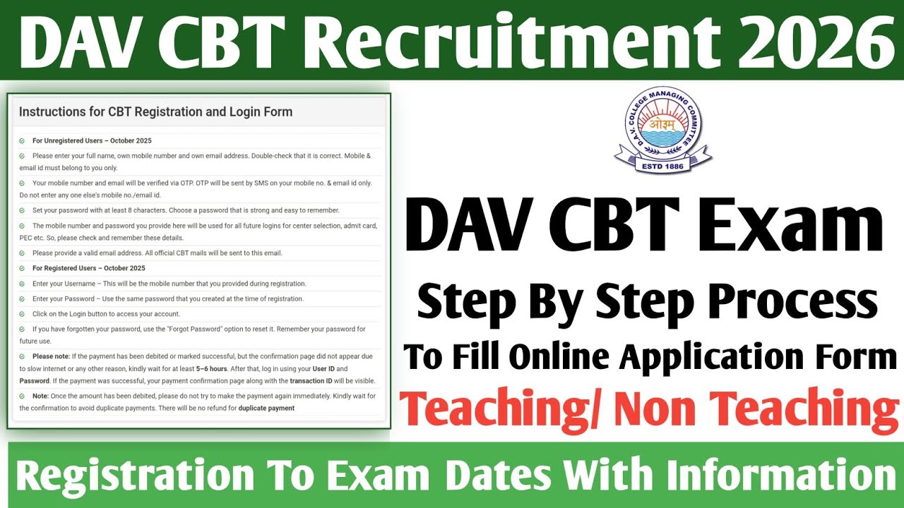 DAV CBT Fee Payment Problems With Solutions Step By Step Process * DAV CBT Exam Update
