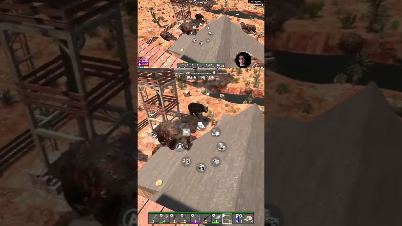 ABSOLUTELY MASSIVE 'invasion' zombie bear horde on day 6!  | 7 Days to Die | Undead Country mod