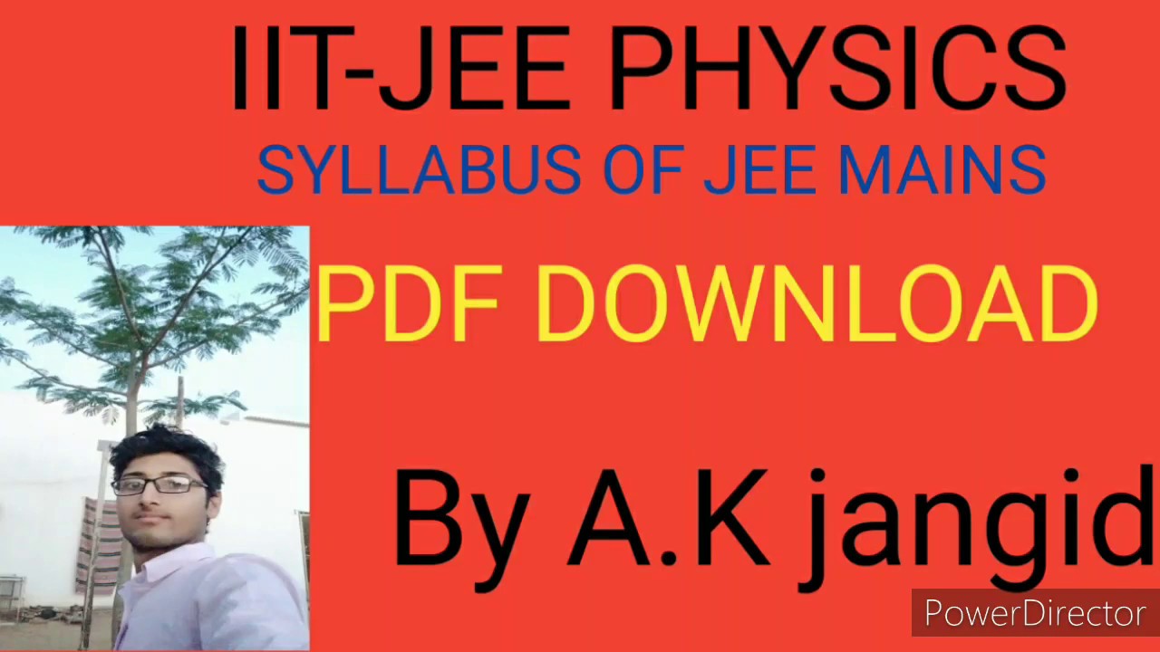 Syllabus of IIT-JEE PDF DOWNLOAD