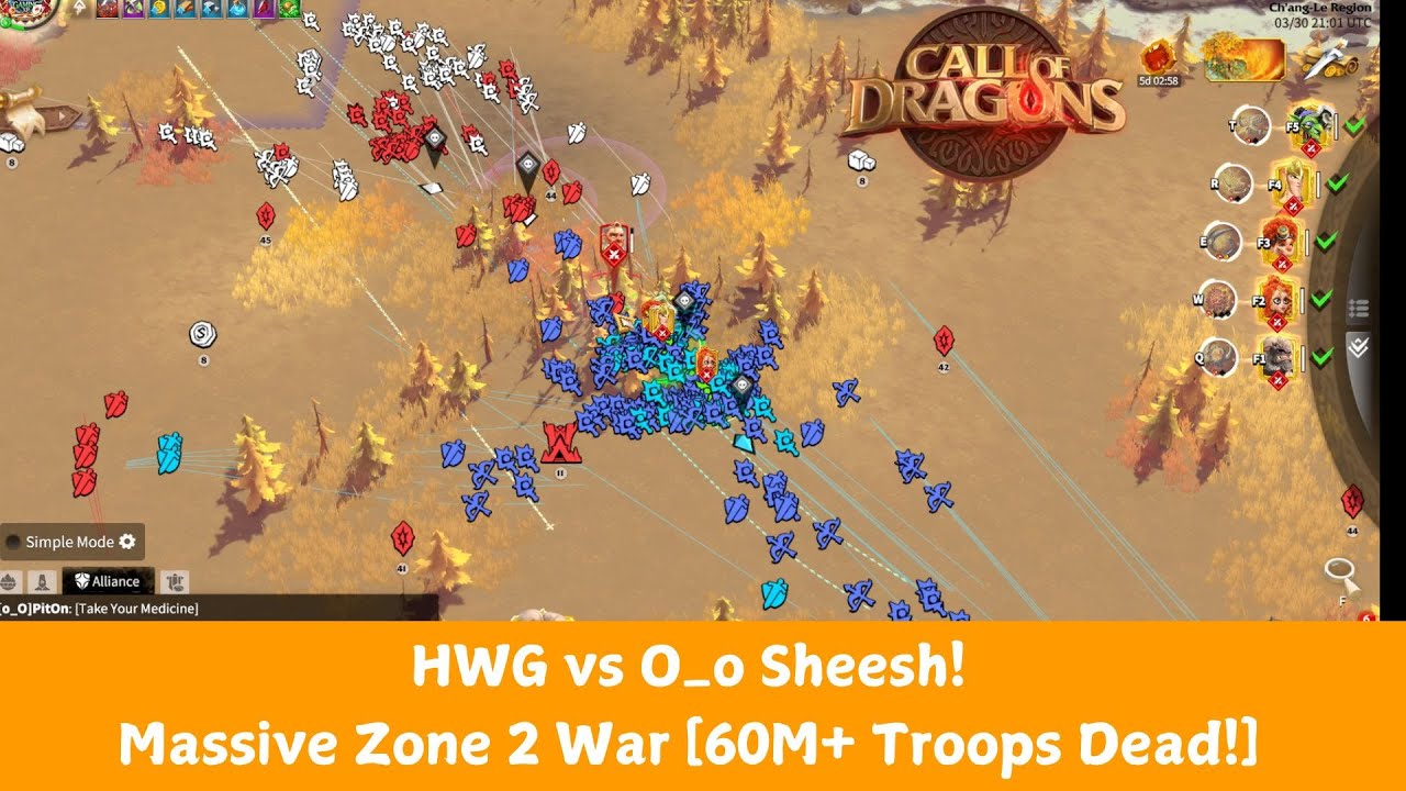HWG vs O_o Sheesh [Massive Zone 2 War] | Call of Dragons game